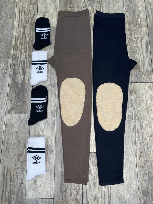 سروال داخلي حراري مبطن و مقطن مع جوارب سميكة